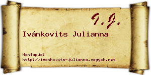 Ivánkovits Julianna névjegykártya